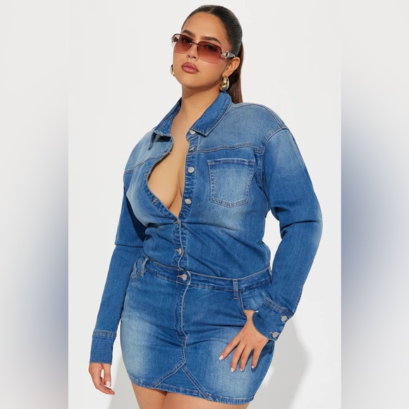 Denim Mini Dress - Picture 2 of 4